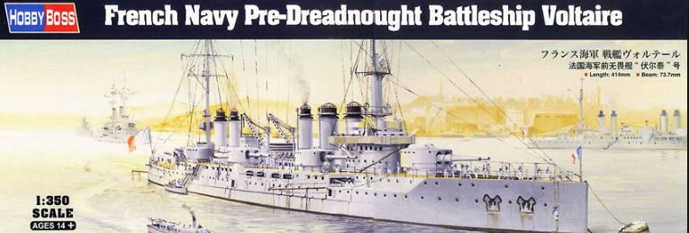 Hobby Boss Models 86504 1:350 Voltaire French Navy Pre-Dreadnought Battleship