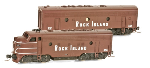 Micro-Trains 98001240 Z Rock Island EMD F-7A Unit Powered Diesel Locomotive #124