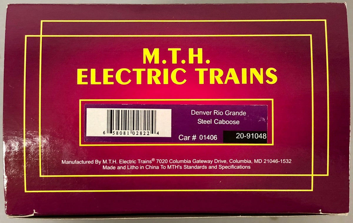 MTH 20-91048 O Gauge Denver Rio Grande Steel Caboose #01406 EX/Box