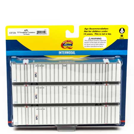 Athearn 72550 HO APL 53' Stoughton Container RTR #3 (Pack of 3)