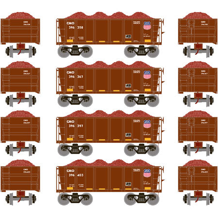 Athearn 97738 HO Union Pacific RTR 26' Ore Car Low Side with Load #1 (4)