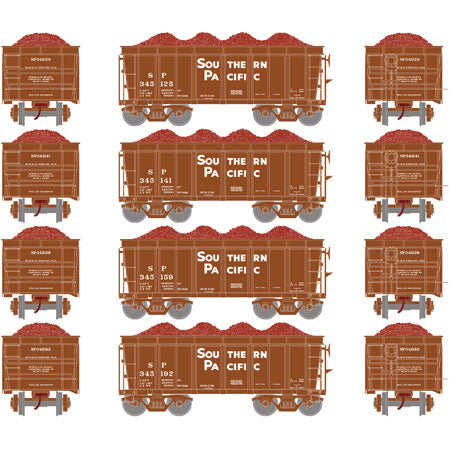 Athearn 97742 HO Southern Pacific RTR 26' Ore Car Low Side with Load #1 (4)