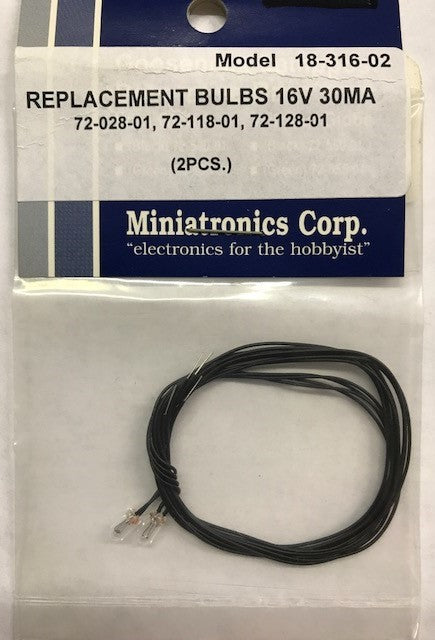 Miniatronics 18-316-02 Replacement Bulbs #3 (Pack of 2)