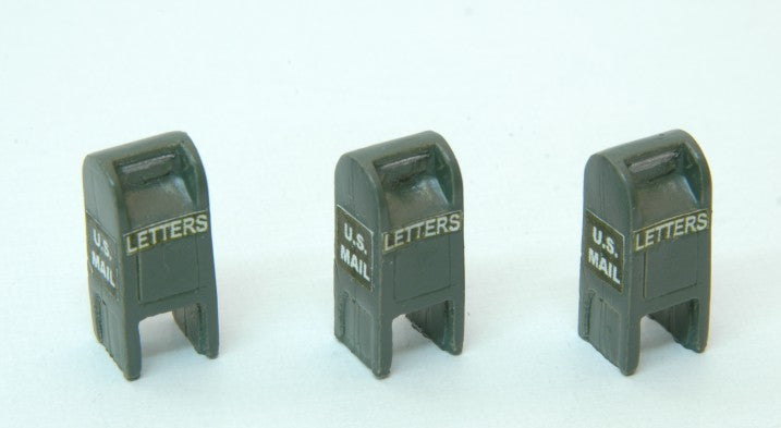 JL Innovative Design 710 HO Custom Pre 1955 US Mail Street Boxes, Green (3)