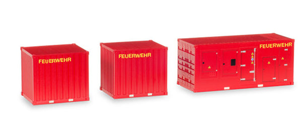 Herpa 076807 1:87 Feuerwehr - Generator Power Unit and Two 10' Containers