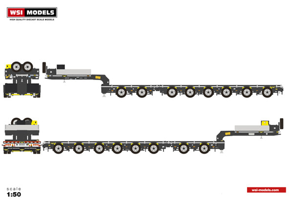 WSI 04-2031 1:50 Premium Line Low Loader - 6 Axle With Dolly NIB