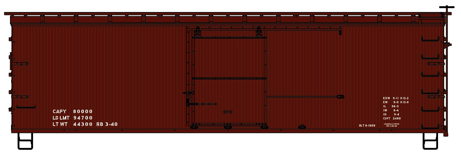Accurail 1497 HO Data Only 1940's Lettering 36' Double Sheath Wood Boxcar