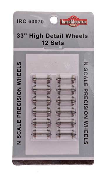 InterMountain 60070 N 33" High Detail Brass Insulated Wheelset (12)