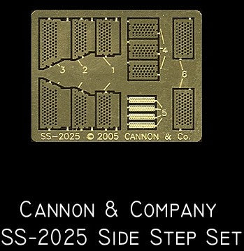 Cannon 2025 HO Photo-Etched Brass Athearn MP15AC Side Step Set