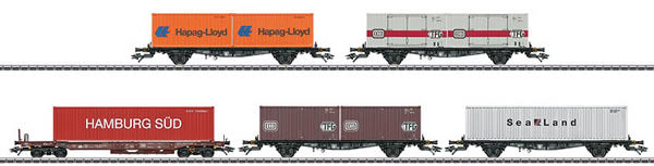 Marklin 47689 HO Container Flat Car Set with 5 Cars