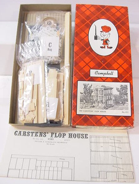 Campbell Scale Models 413 HO Carsten's Flop House Craftsman Building Kit