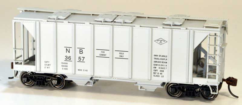 Bowser 60106 HO N&B 70 Ton Covered Hopper Car Kit #3666