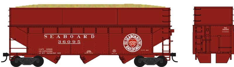 Bowser 60228 HO Seaboard Railroad 70 Ton Wood Chip Hopper Car Kit #36095