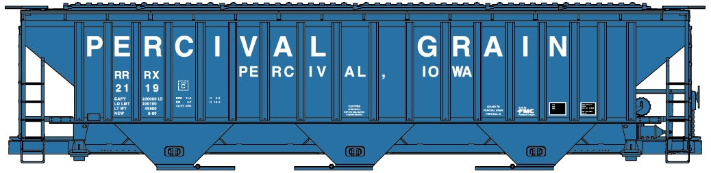 Accurail 80912 HO Scale Percival Grain 3 Bay Hopper Car #2119