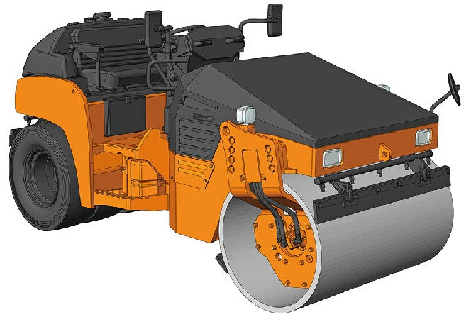 Hasegawa 66002 1:35 ZC50C-5 Hitachi Vibratory Combined Roller Plastic Model Kit