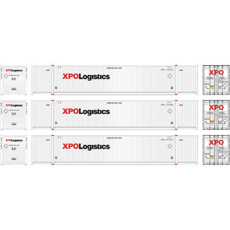 Athearn 72588 HO Scale RTR XPO 53' CIMC Container (Pack of 3)