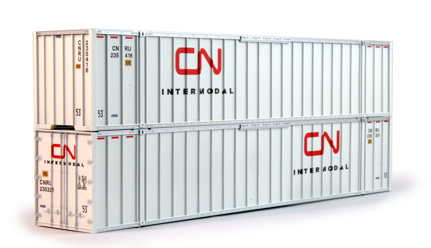 Kato 30-9027 HO Canadian National 53' Intermodal Containers #235321 & #235416