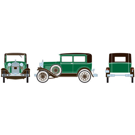 Athearn 26402 HO Ready To Roll Dark Green Model A Sedan