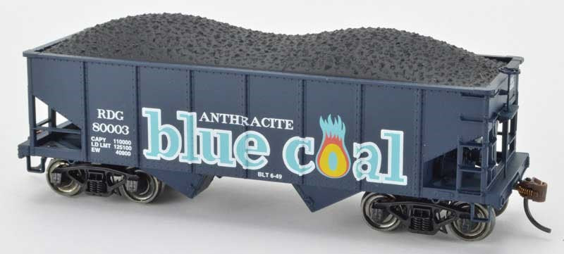 Bowser 60261 HO GLa 2-Bay Hopper Reading Blue Coal #80003