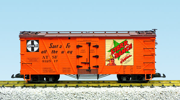 USA Trains R15025A G Santa Fe /Starr Ranch Outsided Braced Box Cars #412517