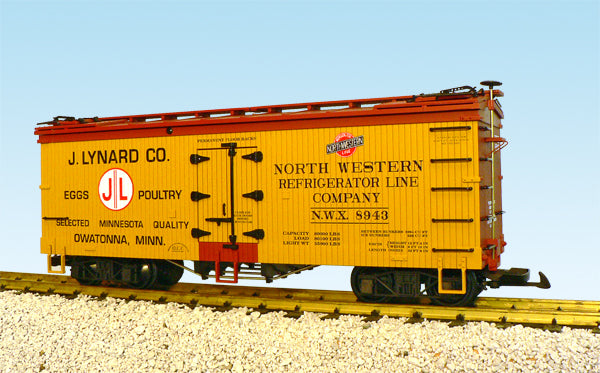 USA Trains R16378 G J. Lynard Poultry U.S. Refrigerator Cars (Yellow/Red Oxide)