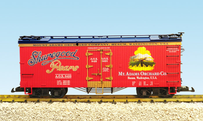 USA Trains R16454 G Shuregood Pears U.S. Refrigerator Cars (Red/Blue)