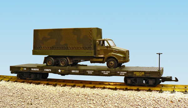 USA Trains R1752 G US Marine Flat Car with Truck #G0153