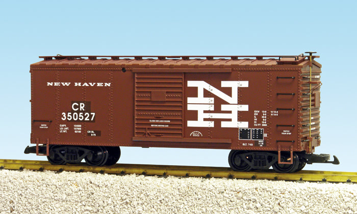 USA Trains R19090A G Conrail/New Haven Simulated Wood Box Car #350527 (BC Red)