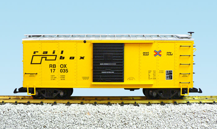 USA Trains R19098C G Rail Box Simulated Wood Box Car #17037 (Yellow/Silver)