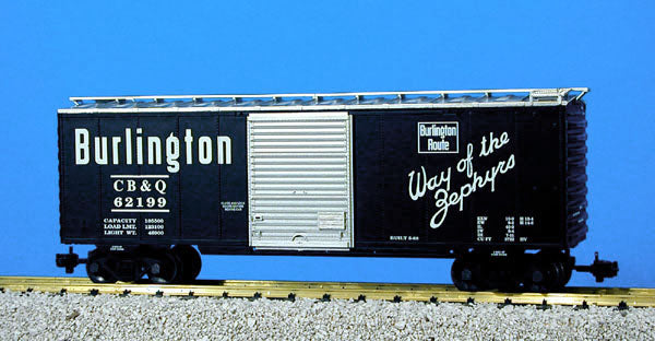 USA Trains R19213C G Burlington Route 40 Ft. PS-1 Simulated Steel Box Car