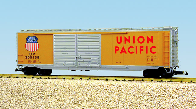 USA Trains R19301B G Union Pacific 50 Ft. Box Car with AAR Double Door (Yellow)