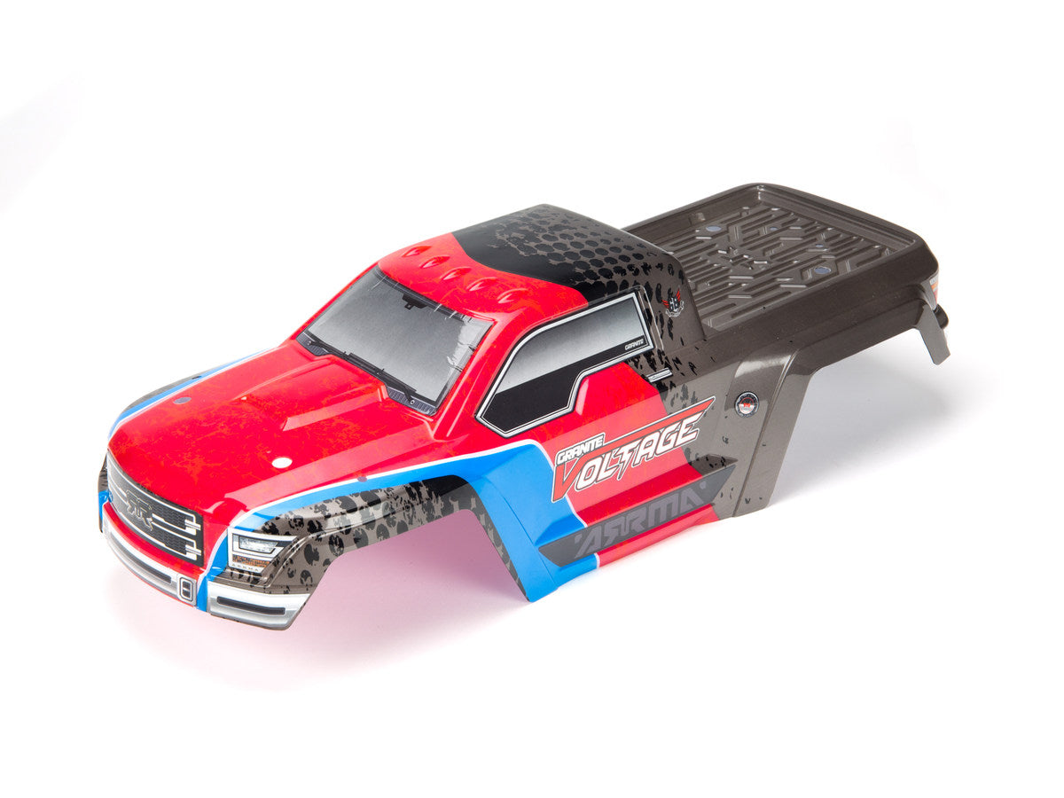 ARRMA AR402196 Granite Voltage Mega SRS Painted Decaled Trimmed Body (Red/Black)