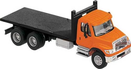 Walthers 949-11651 HO Scale Orange International 7600 3-Axle Flatbed Truck