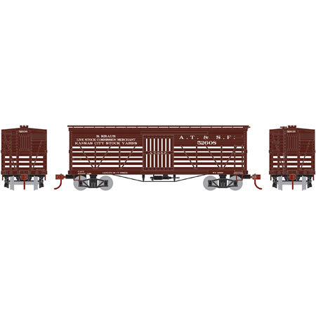 Roundhouse 85766 HO Santa Fe 36' Old Time Stock Car #52608