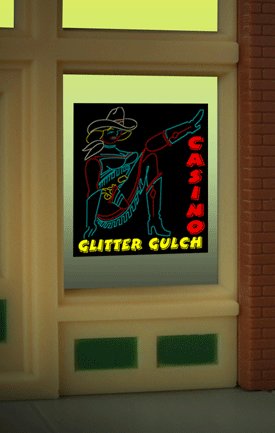 Miller Engineering 9055 HO/O Glitter Gulch Window Sign