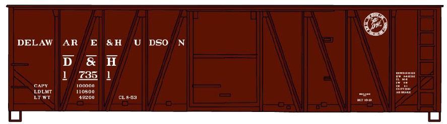Accurail 4329 HO Delaware & Hudson 40' Single-Sheathed Wood Boxcar #17351