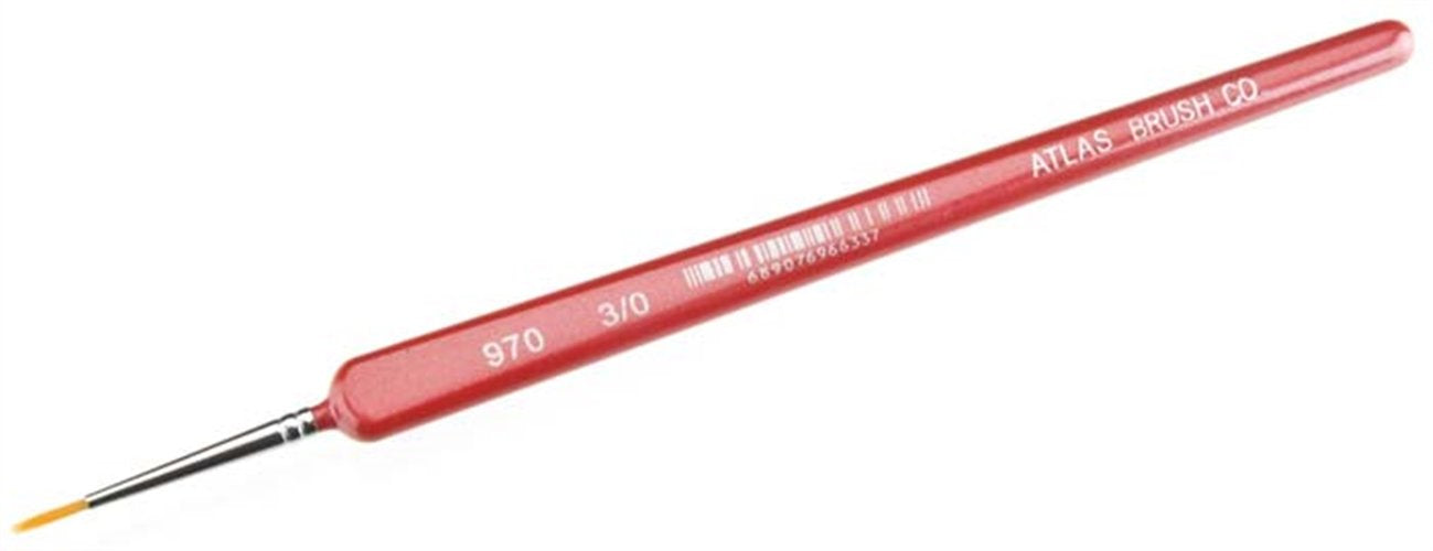 Atlas Brush 970-3/0 3/0 Golden Taklon Triangular Handle Style Brush