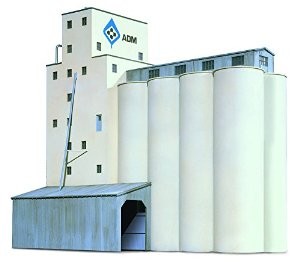 Walthers 933-3225 N Scale ADM Concrete Grain Elevator W/Full-Color Decals Kit