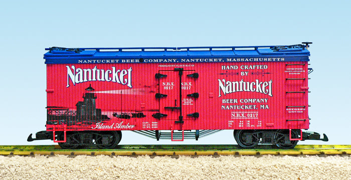 USA Trains R16469 G Nantucket Beer Refrigerator Car #0217 (Red/Blue)
