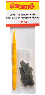 Flex-I-File CS150 Cone Tip Sander with Peel & Stick Abrasive Pieces - 150 Grit