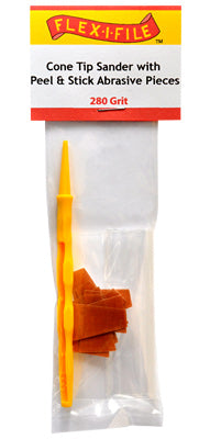 Flex-I-File CS280 Cone Tip Sander with Peel & Stick Abrasive Pieces - 280 Grit
