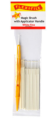 Flex-I-File M930001 White Fine Magic Brush with Applicator Handle (Pack of 18)