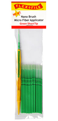 Flex-I-File N934001 Green Short Tip Nano Brush w/ Applicator Handle (Pack of 24)