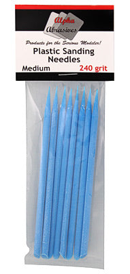 Alpha Abrasives 0402 Medium Plastic Sanding Needles - 240 Grit (Pack of 8)