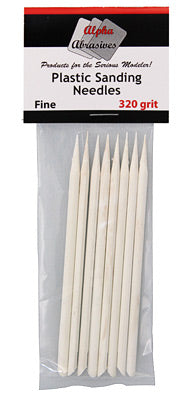 Alpha Abrasives 0403 Fine Plastic Sanding Needles - 320 Grit (Pack of 8)