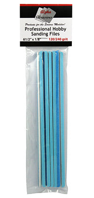 Alpha Abrasives 0306 5 3/4" x 1/8" Medium Professional Sanding File (Pack of 12)