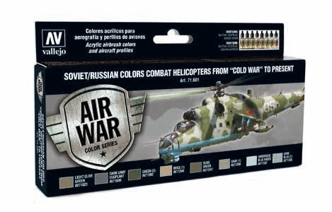 Vallejo Paint 71601 Soviet/Russian Colors Combat Heli Post to Present Paints