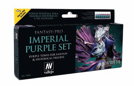Vallejo Paint 74104 Imperial Purple Fantasy-Pro Colors Paints (Set of 8)