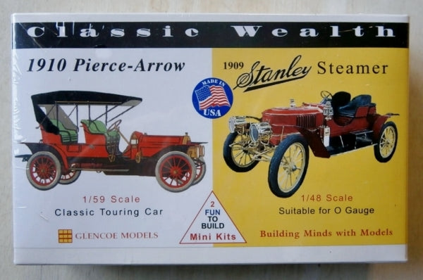 Glencoe Models 03609 1:59 - 1:48 1910 Pierce Arrow & 1909 Stanley Plastic Kit
