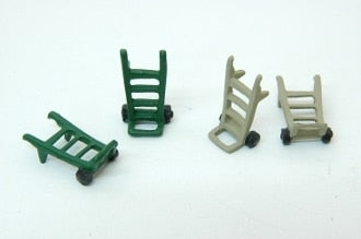 Durango Press 142 HO Scale 2 Wheel Hand Cart White Metal (Pack of 4)